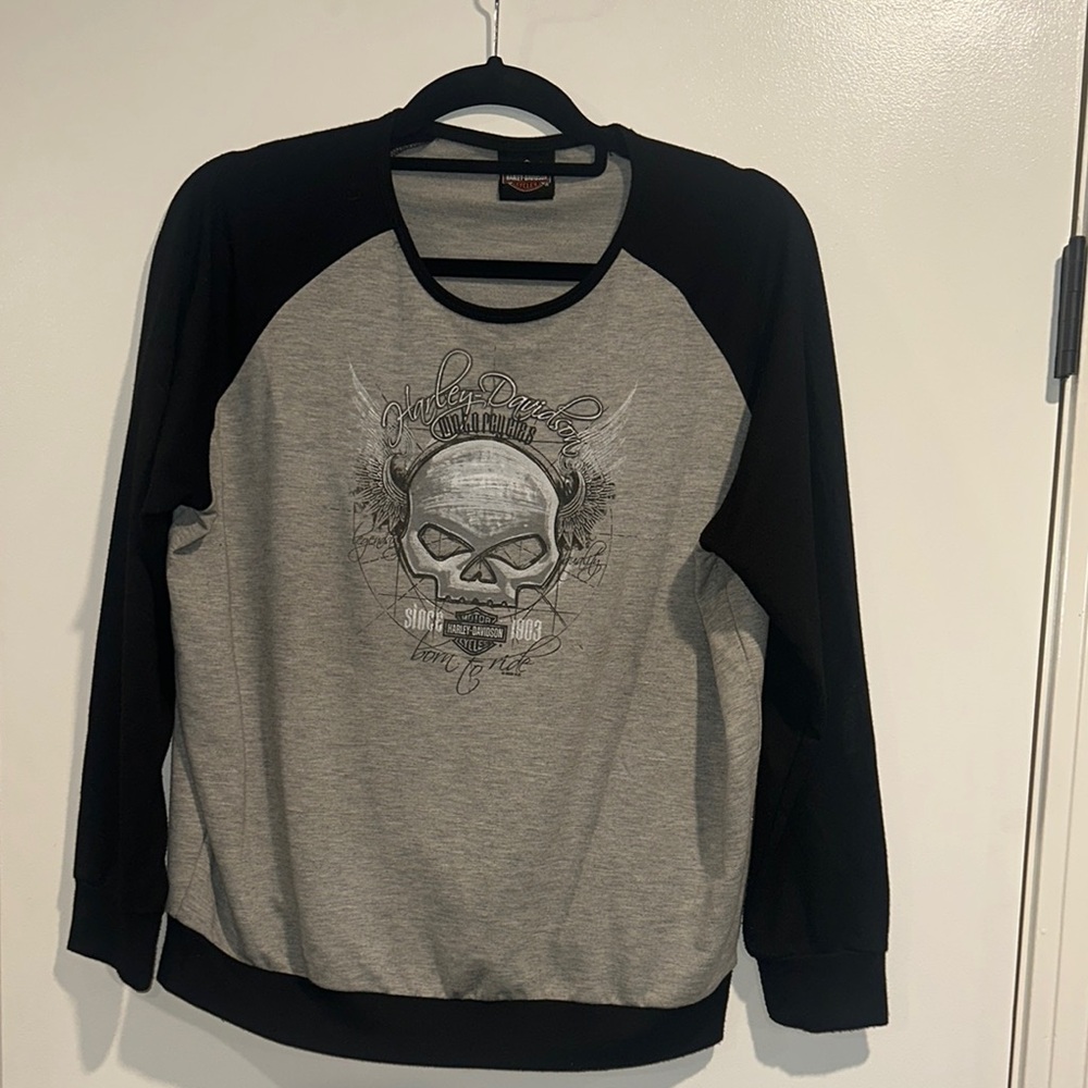Harley-Davidson Gray and Black Sweatshirt